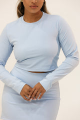 BLEU LONG SLEEVE CROP
