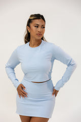 BLEU LONG SLEEVE CROP