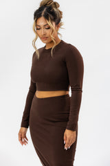 ESPRESSO LONG SLEEVE CROP