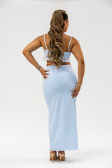 BLEU MAXI SKIRT